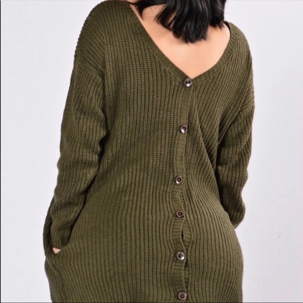 Fashion nova oversized green sweater